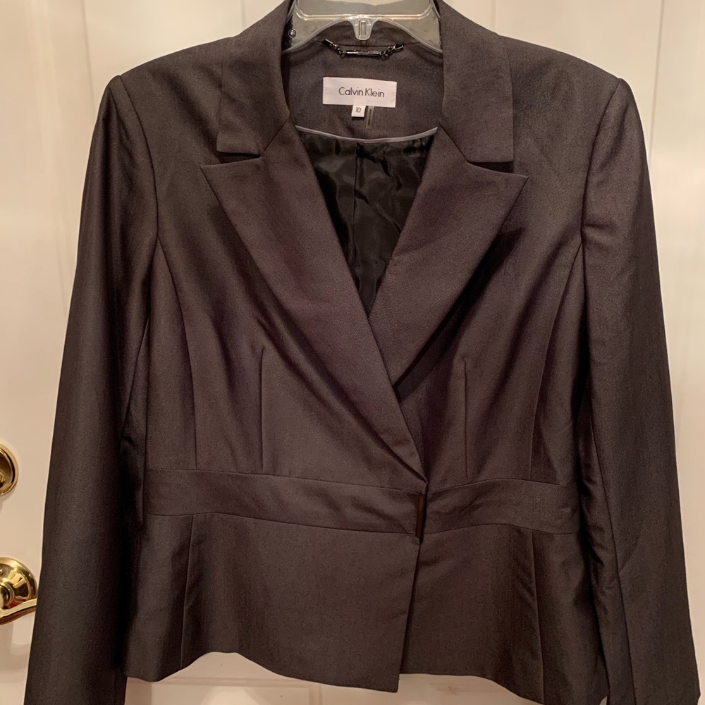 NWT Calvin Klein 2-Piece Gray Skirt Suit - Picture 3 of 8